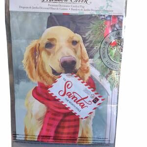 Garden Flag Santa Paws 12x18 Inch Double Sided Yard Flag